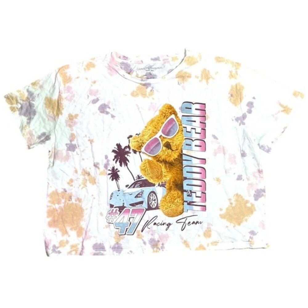 Teddy Bear‎ Racing Team Tie Dye Graphic Tee Grayson Threads Womens Medium NWT